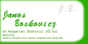 janos boskovicz business card